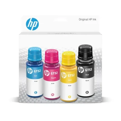 HP GT52 Cyan Magenta Yellow GT53 Black Ink Bottle Combo Product